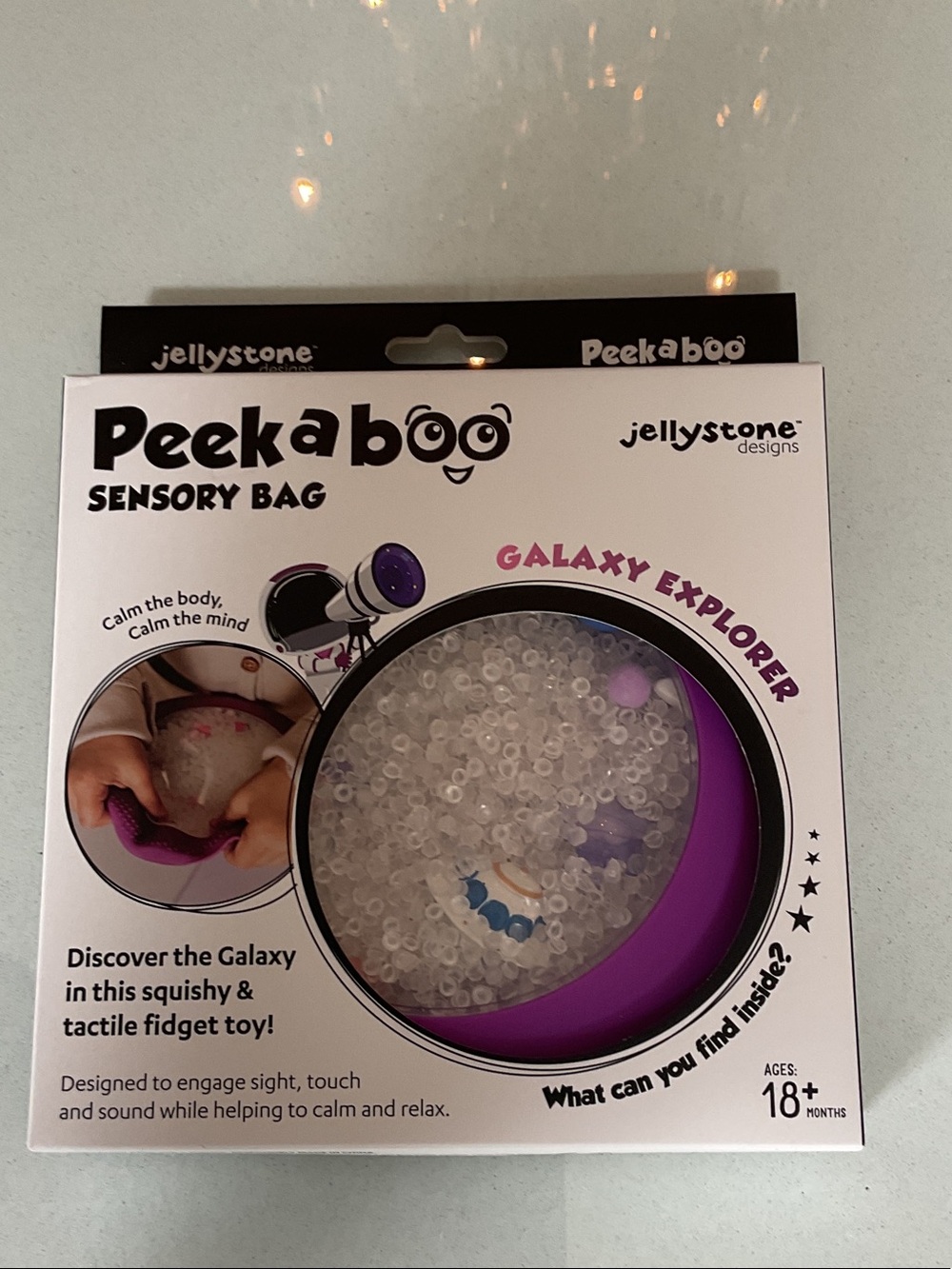 Peekaboo Sensory Bag - Galaxy Explorer (Purple, Clear) new
